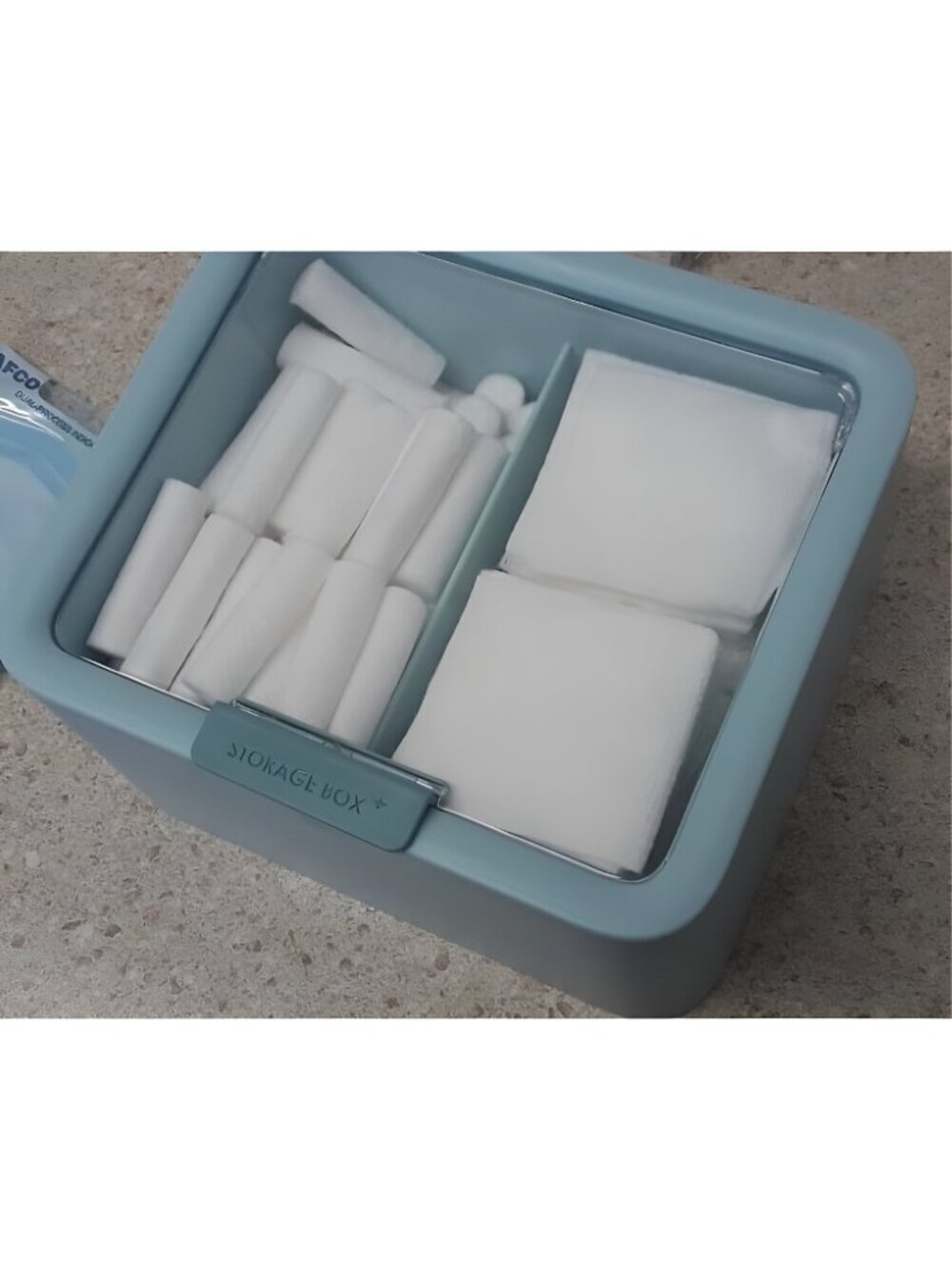 Large Qtips Holder - 2 Grids Cotton Swabs Dispenser Bathroom Organizer